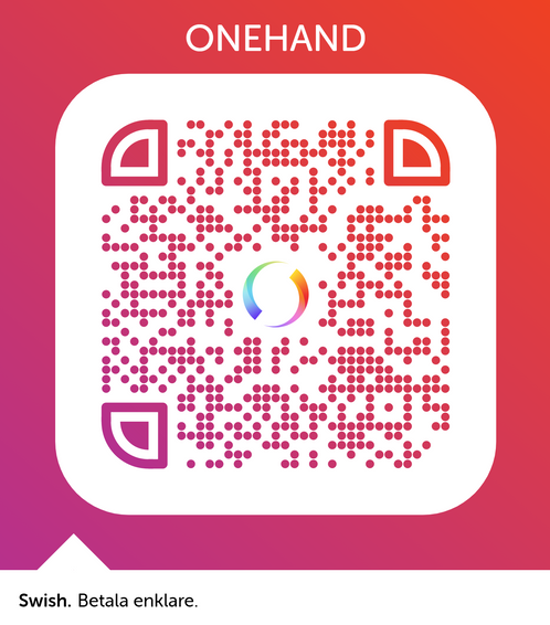 Swish QR-kod för att ge en gåva till One Hand